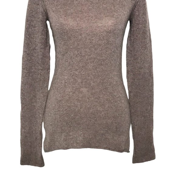 SOLD INHABIT Light Brown Crew Neck Cashmere Sweater Size Large - Picture 4 of 8